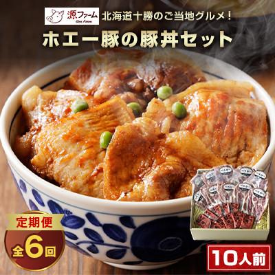 ふるさと納税 大樹町 【毎月定期便】北海道十勝のグルメ!ホエー豚の豚丼セット(10人前)　たれ付き　全6回
