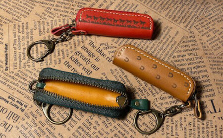 【選べるカラー】馬九いくリップケース　/ 競馬 馬 本革 牛革 革小物 レザー ファッション 小物 ハンドメイド リップケース / 栗東市 / 株式会社ブルズエフ[BIAU586]