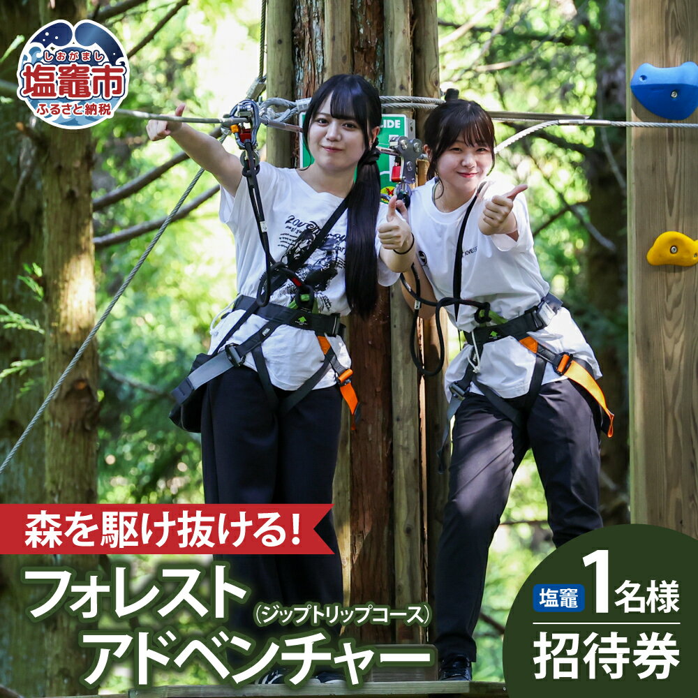 【ふるさと納税】フォレストアドベンチャー・塩竈1名様招待券（ジップトリップコース）｜ 利用券 旅行 遊び場 体験型 体験型チケット 伊保石公園 公園 絶叫 スリル 塩竈 塩釜市 ワクワークス wk00001