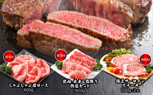 【毎月定期便】平山牛舗の厳選「但馬牛」おたのしみ全6回【配送不可地域：離島】