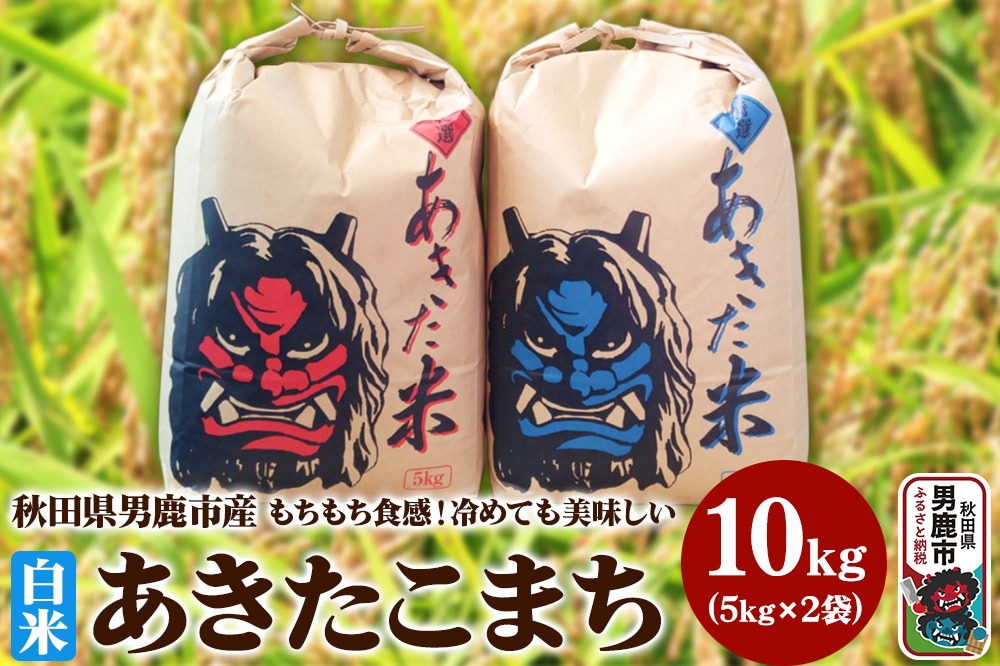 米 令和7年産 あきたこまち 精米 単一原料米 10kg（5kg×2袋）秋田県 男鹿市|23_kmn-011001