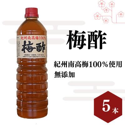 ふるさと納税 田辺市 梅酢(1リットル×5本)【無添加】南高梅100%使用【ikm042】