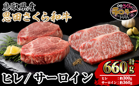 鳥取和牛セット(ヒレ計300g・サーロイン計360g)牛肉 国産 肉 和牛 恩田さくら和牛 お肉 焼肉 焼き肉 ヒレ サーロイン ステーキ 山陰 贈答 セット ギフト 冷凍【sm-BP009】【フジキコーポレーション】