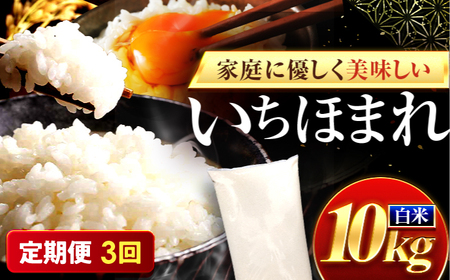 【3回定期便】 米 10キロ いちほまれ 白米 米 10キロ 小浜市 梅田東米穀店[BFEK033]