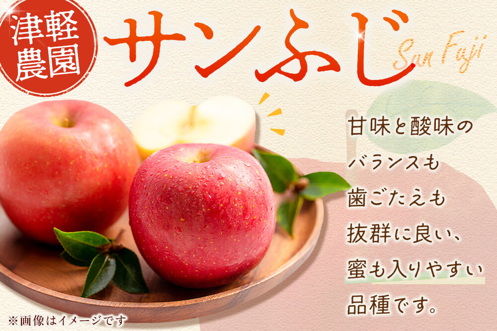 りんご 【糖度13度以上】サンふじ【家庭用】約3kg 8～12玉程度 津軽農園
