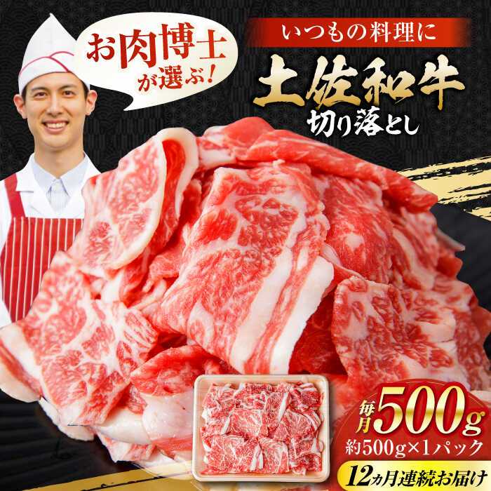 【ふるさと納税】【12回定期便】高知県産 土佐和牛 切り落とし 炒め物 すき焼き用 約500g 総計約6kg 牛肉 切落しすきやき 国産 【(有)山重食肉】[ATAP102]