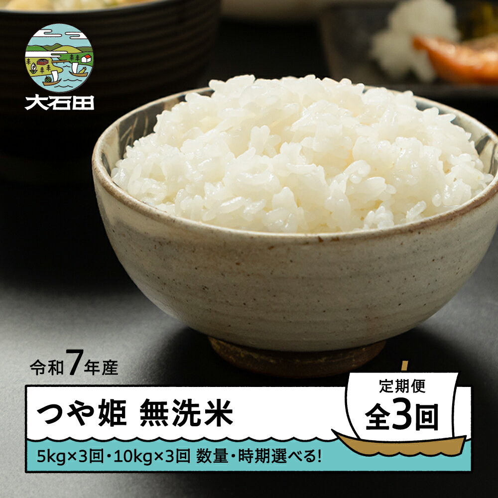 【ふるさと納税】 米 令和7年産 つや姫 無洗米 3回 定期便 山形県産 ※沖縄・離島配送不可 ap-tsmxa0x3-t
