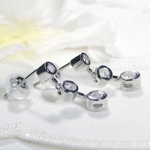 Pt900 ダイヤモンド ラインピアス(Fpe004)