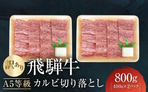 【3月発送】訳あり A5等級飛騨牛 カルビ切り落とし800g（400g×2パック）| 肉 切り落とし カルビ 食品 人気 おいしい 高山 有限会社ながせ食品 FH024VC03
