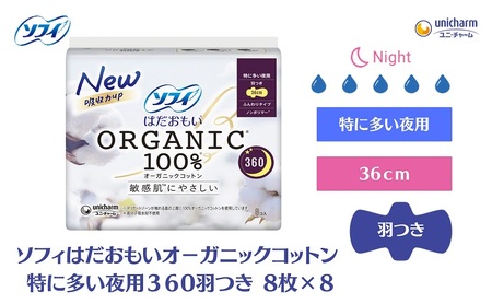 ナプキン ソフィ はだおもい 夜用 ナプキン【8枚×8】
