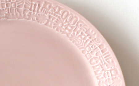 【波佐見焼】PATTERNED PLATE 21 antique rose 【BIRDS’ WORDS】[CF093]