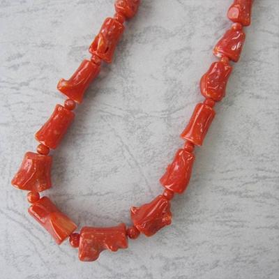 ふるさと納税 大月町 高知産天然赤珊瑚枝のロングネックレス