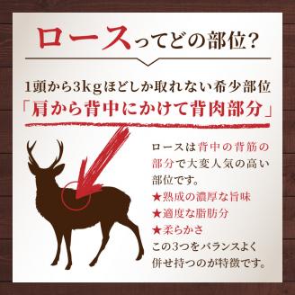 北見エゾシカ熟成 ドライエイジングロースステーキ 約580g ( お肉 肉 にく 熟成肉 鹿肉 エゾシカ肉 ジビエ 熟成ジビエ ロースステーキ BBQ 焼肉 カット肉 )【025-0020】