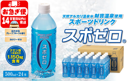 W-22174／財宝温泉のスポーツドリンク500ml×24本