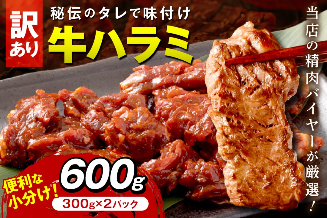 【訳あり】牛ハラミ（サガリ） 秘伝のタレ込み 味付け肉 600g（300g×2パック） 牛肉 訳あり はらみ さがり 味付け肉 小分け 個包装 牛肉 タレ漬け 手作り 焼肉 肉 牛ハラミ わけあり 訳有り ワケアリ 焼肉 日用品　YK00461