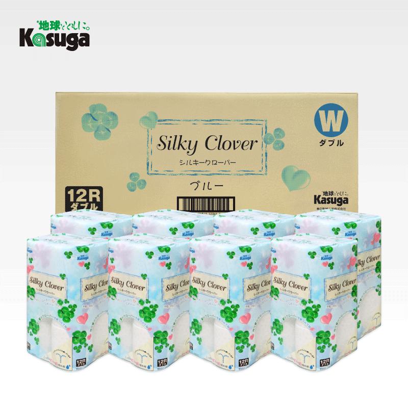 シルキークローバーブルー　トイレットペーパー96Rダブル　ふんわり　日用品（a1668）