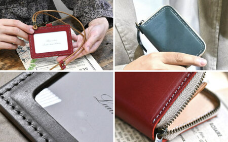 本革IDケース横型（ネックストラップ付）とラウンドファスナー型コインケースセット コニャック 滋賀県長浜市/株式会社ブラン・クチュール[AQAY495]