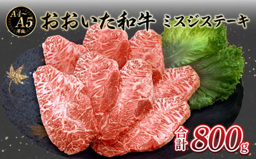 
厳選A4～A5等級 おおいた和牛 ミスジステーキ 8枚 800g 牛肉 和牛 ミスジ ウデ肉 ステーキ 赤身 霜降り 大分市 冷凍 柔らかい 国産 A01129
