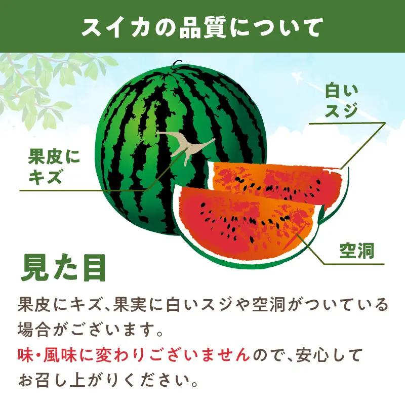 紀州ひとりじめ(小玉スイカ) 4玉（M～Lサイズ） 6kg程度 ≪家庭用≫【配送不可地域：北海道・青森・秋田・岩手・沖縄・離島】【1342】