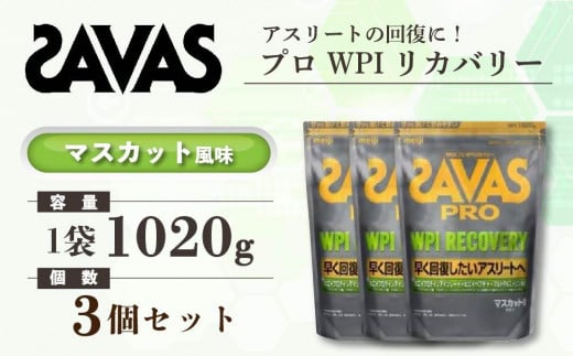 GJ226 明治 ザバス プロ WPI リカバリー マスカット風味 1020g 【3袋セット】