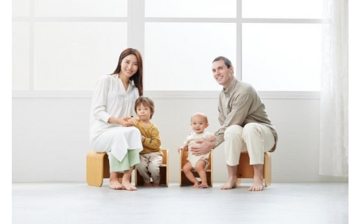 HOPPL（ホップル）　コロコロベビーチェア チェアクッション付き （ベビーチェア：ナチュラル チェアクッション：ギンガムチェック）