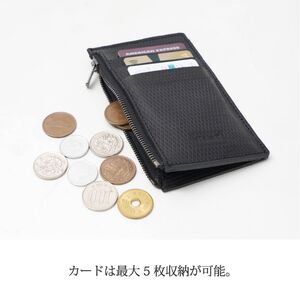 フラグメントケース【フレッシュブラック】《 薄型 薄型カードケース ミニ財布 薄い財布 カードケース コインケース 小銭入れ ミニマリスト 小さい 財布 ロシアンカーフ 本革 》【2403N08010