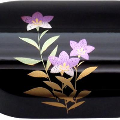 ふるさと納税 海南市 紀州漆器 漆芸 蒔絵 文鎮 小判型 黒 桔梗 |  | 01