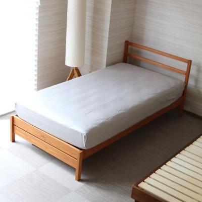 ふるさと納税 都留市 コットンサテンさらっとフィットシーツ　セミダブルサイズ　グレー