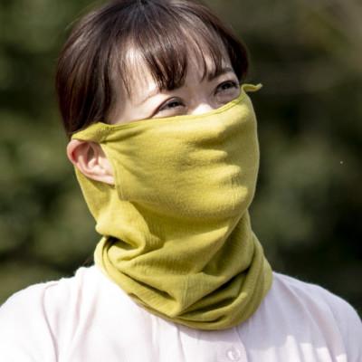 ふるさと納税 泉大津市 天然の美容繊維　UV対策シルクガーゼマスクネックウォーマー　グリーン　H-NW1901 |  | 01