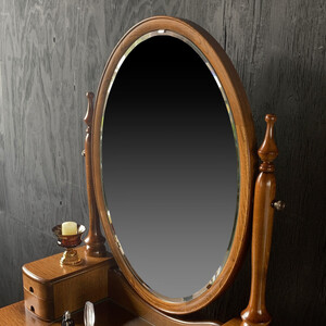 松永工房 Continue ドレッサー アルバ オフィシャル限定品 アンティークカラー クラシック エレガント インテリア アンティーク調家具 木製 鏡台 ミラー ねこ脚 ヘアメイク メイク コスメ 