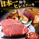 【ふるさと納税】【A4〜A5】長崎和牛ヒレステーキ　450g（150g×3枚）【株式会社 MEAT PLUS】[DBS032]