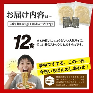 SZ0316　「酒田ラーメン」 生麺とあごだし醤油スープ　12食セット