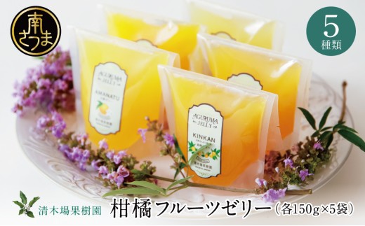 【鹿児島県産】柑橘フルーツゼリー 詰め合わせ 5種 常温 セット スイーツ お菓子 ギフト 贈り物 贈答用 詰合せ おすすめ お取り寄せ 果物 フルーツゼリー 清木場果樹園 鹿児島 南さつま市