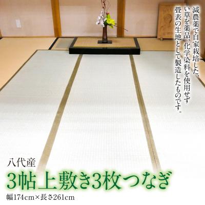 ふるさと納税 八代市 い草 上敷き 江戸間 3帖3枚つなぎ 幅174cm×長さ261cm_032-4711-A