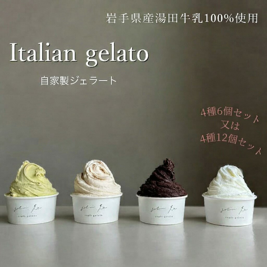 【ふるさと納税】イタリアンジェラート6個セット 12個セット アイス アイスクリーム イタリアン ジェラート ミルク チョコレート ピスタチオ ヘーゼルナッツ 詰め合わせ 岩手県 北上市 C0610 E0314 ジェラテリア イト 湯田牛乳使用 スイーツ おしゃれ gelateria ito