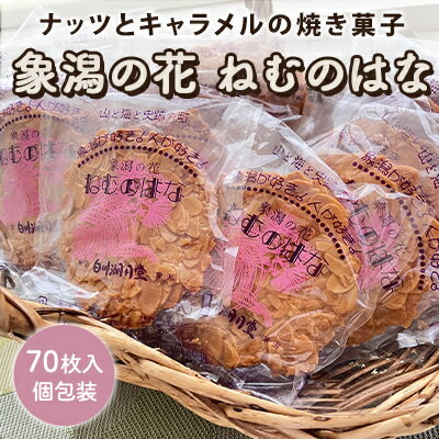【ふるさと納税】サクサク香ばしい洋風せんべい アーモンドたっぷり「ねむのはな」70枚入 [パティスリー白川] 象潟銘菓【 洋菓子 お菓子 菓子 スイーツ クッキー せんべい 煎餅 ナッツ バター 個包装 大容量 お配り まとめ買い 象潟 秋田 にかほ 】
