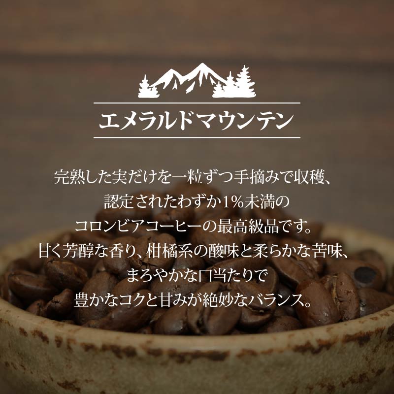 コーヒー豆 エメラルドマウンテン 400g  コーヒー 高級 中深煎り コロンビア 鮮度 新鮮 自家焙煎 珈琲 藤枝市 静岡県