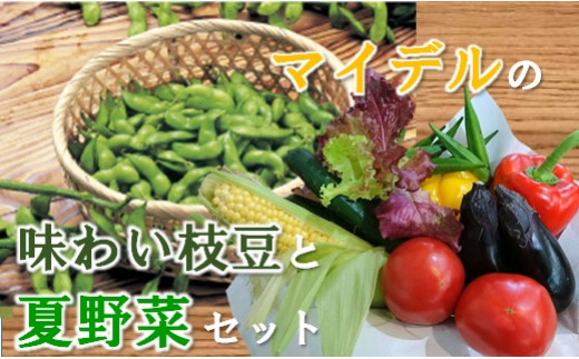 
道の駅マイデルの味わい枝豆と夏野菜セット※7月中旬頃より配送
