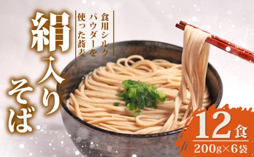 絹入りそば 約12食 200g ×6袋 シルクパウダー シルクのそば そば 蕎麦 乾そば 年越しそば ソバ 麺 麺類 乾麺 シルク 絹 ふるさと納税そば 人気 おすすめ 京都 丹後 与謝野 加悦