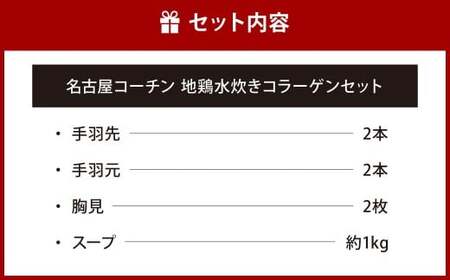名古屋コーチン 地鶏水炊きコラーゲンセット 約600g 水炊き 水たき 鍋セット 鍋 地鶏 冷凍 福岡県 北九州市