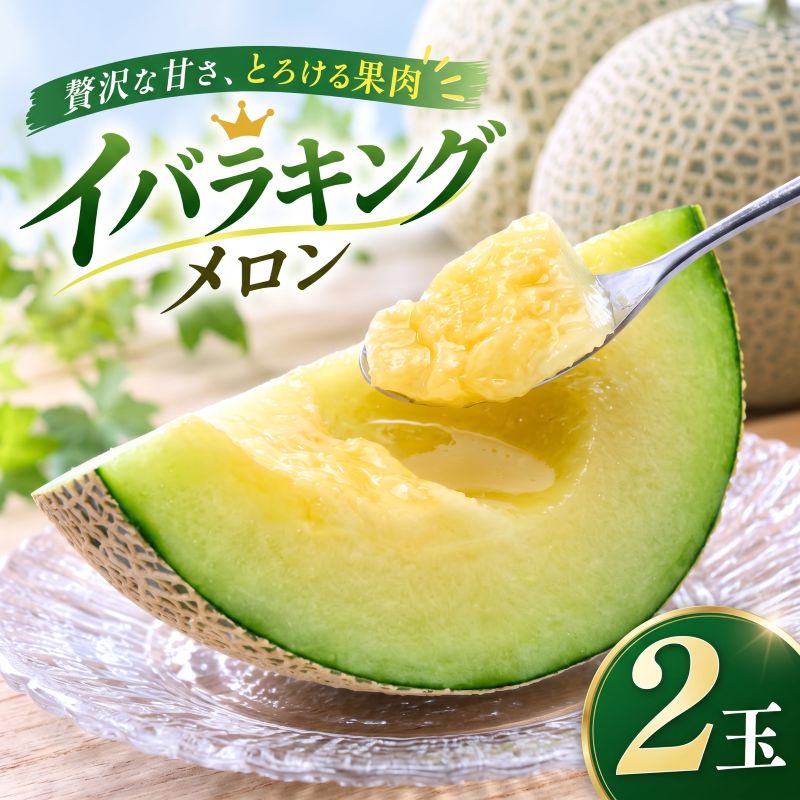 【ふるさと納税】 メロン イバラキングメロン 2玉 先行予約 青肉 追熟 産地直送 メロン めろん 定番 ギフト プレゼント 贈り物 国産 フルーツ 果物 スイーツ 茨城 鉾田 株式会社長右衛門ファーム