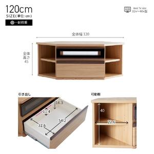 ブレイク １２０AVコーナーボード ロータイプ ＜オークナチュラル＞ 【モーブル】【大川家具】