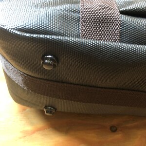 11-61BR　【SUWAプレミアム】FIRE HOSE PRODUCTS　ボストンバック　ブラック（M）（パイピングカラー：茶）／バッグ ブラック メンズ ボストン 旅行 鞄 カバン 信州 諏訪
