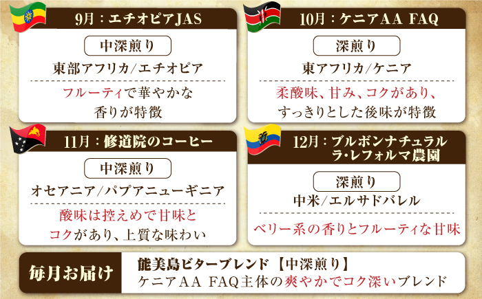 【全12回定期便】コーヒー 珈琲 島の焙煎所おすすめ『能美島ビターブレンドセット』コーヒー粉 全13種 コーヒー 珈琲 自家焙煎 ドリップ ブレンド 広島県産 江田島市/Coffee Roast Se