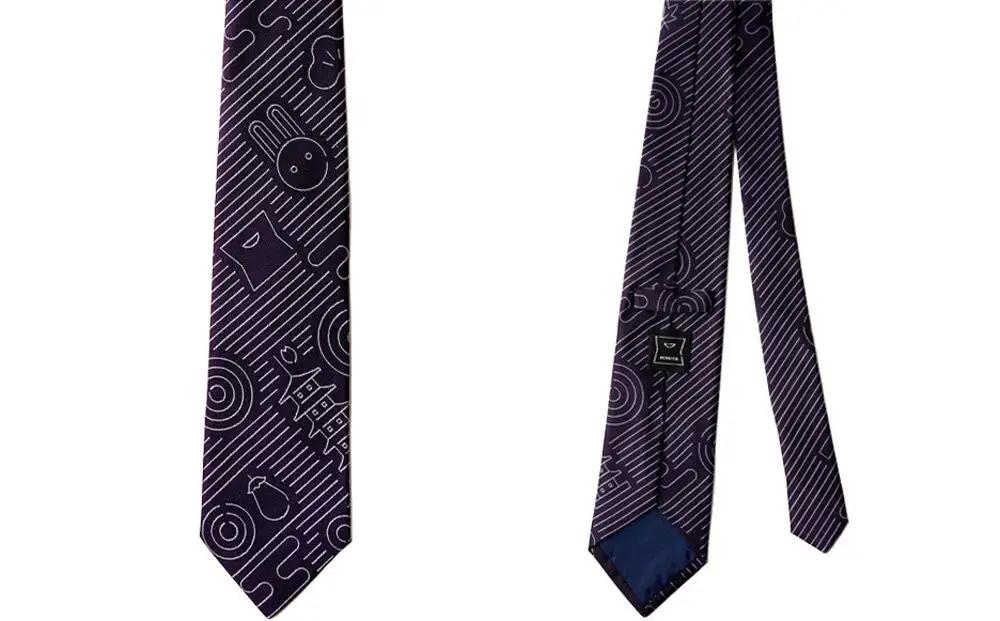 【高島屋選定品】三三屋(みみや)×NEKADO(ネカド) 西陣織のネクタイ(砂紋) パープル｜京都 ネクタイ 人気