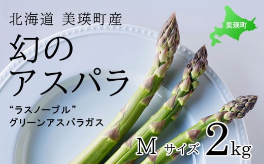【先行予約】 幻のアスパラ Mサイズ 2kg ラスノーブル <令和7年産 > 北海道 美瑛町 本山農場 グリーンアスパラ  | グリーン アスパラガス アスパラ あすぱら あすぱらがす 採れたて 新鮮 旬 産地直送 野菜[015-91]