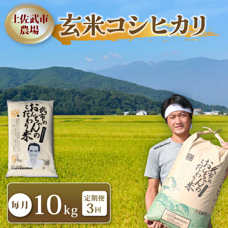 【ふるさと納税】 〈お米定期便〉 〈3回〉 玄米 コシヒカリ 令和7年度 数量限定 各10キロ 米 コメ お米 早場米 新米 ご飯 おにぎり こめ 高知県 南国市