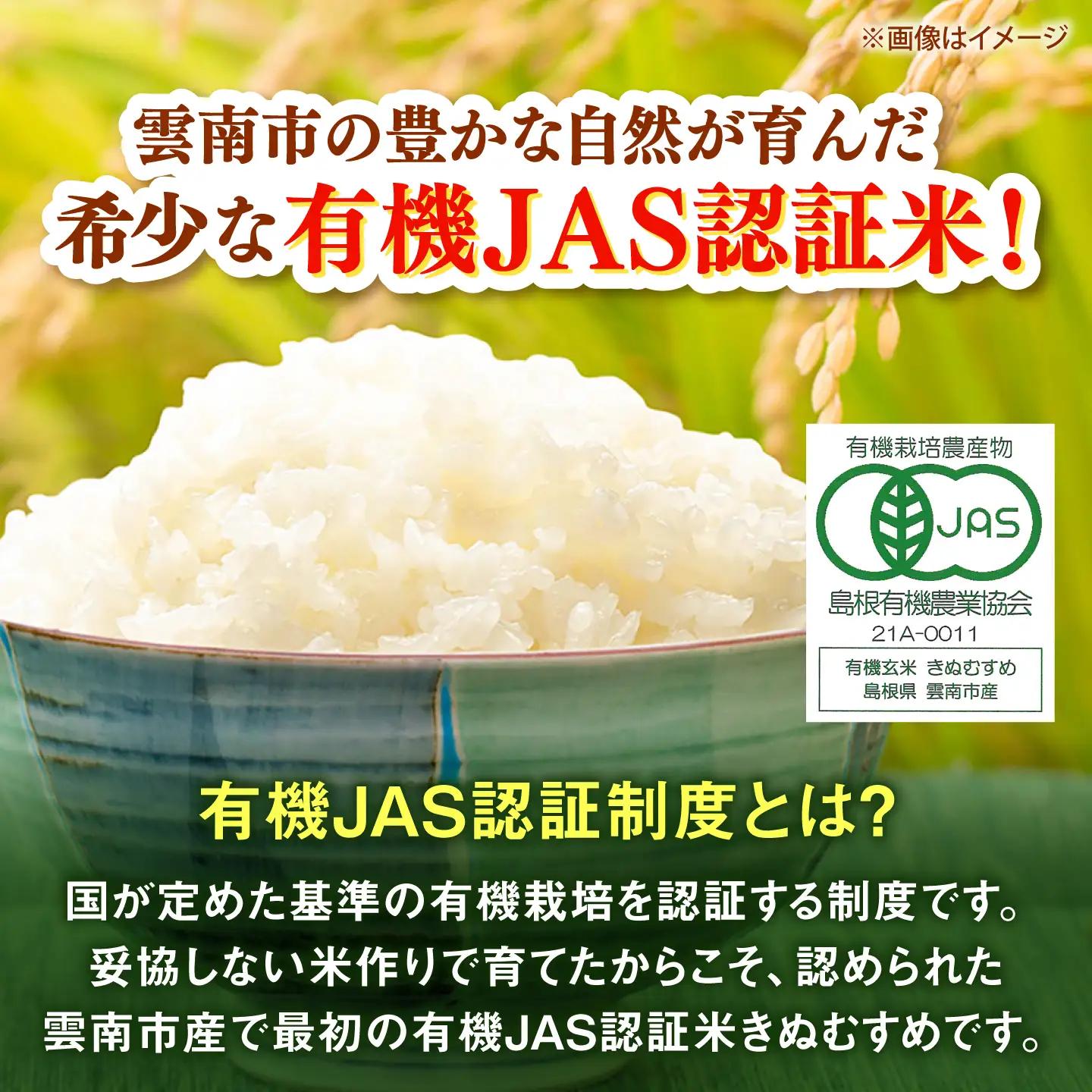 【有機JAS認証】有機栽培米きぬむすめ 30kg 令和7年産 精米 白米 島根県雲南市/佐藤ファーム[AIEO008]