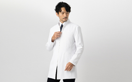 レピウスの白衣 【メンズ】 スタンドカラーZIP ショートコート [長袖] ストレッチ素材 / ネーム刺繍付き(サイズ：48サイズ)