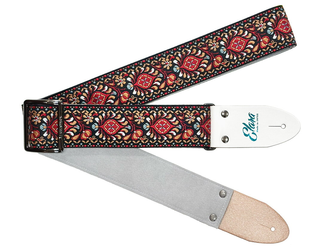 【ふるさと納税】【ギターストラップ】Elara Peacock Queue Cardinal 郡上市 レザー 真鍮バックル ウルトラスエード プロ仕様 エレキ アコギ ベース Ksound 小林楽器店